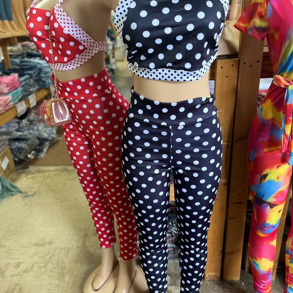 Black & white Polka dot pant set